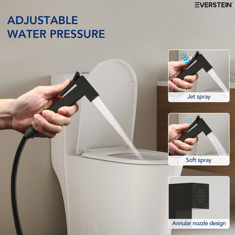 Square Multi-Purpose Handheld Toilet Bidet Sprayer With Temperature Control, Matte Black