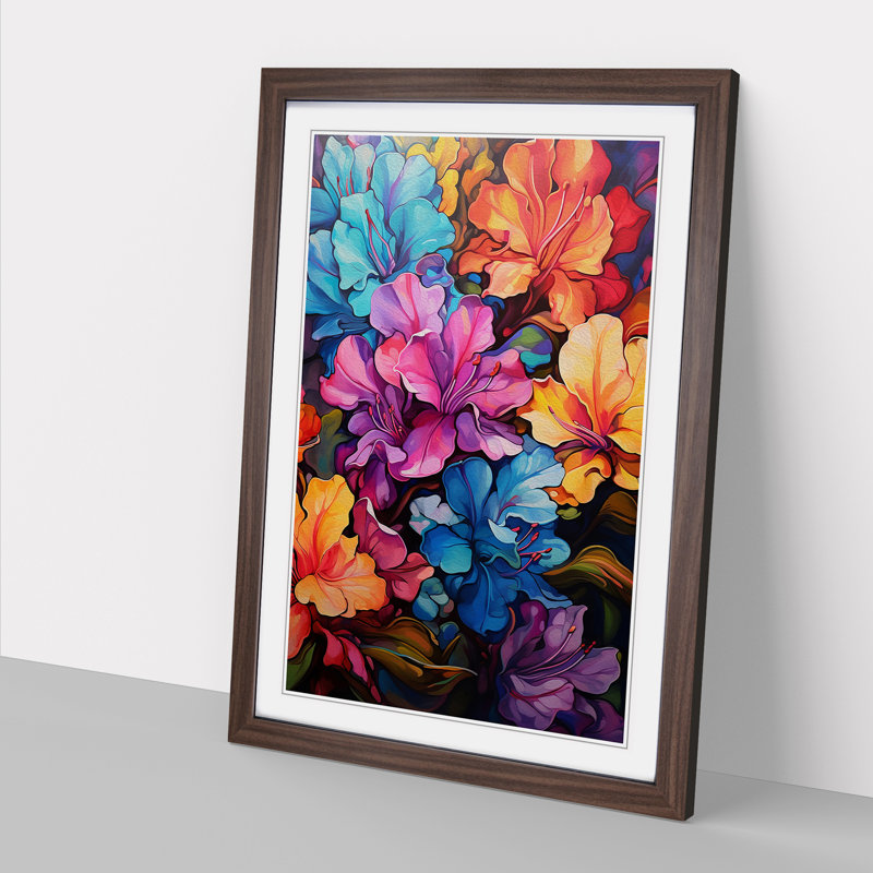 Rhododendron Abstract - Framed Print, 64cm H x 46cm W x 2cm D, Walnut Framed