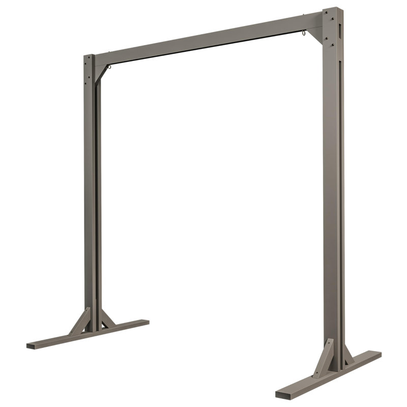 Balancelle en bois massif Reilika, Peinture gris colombe
