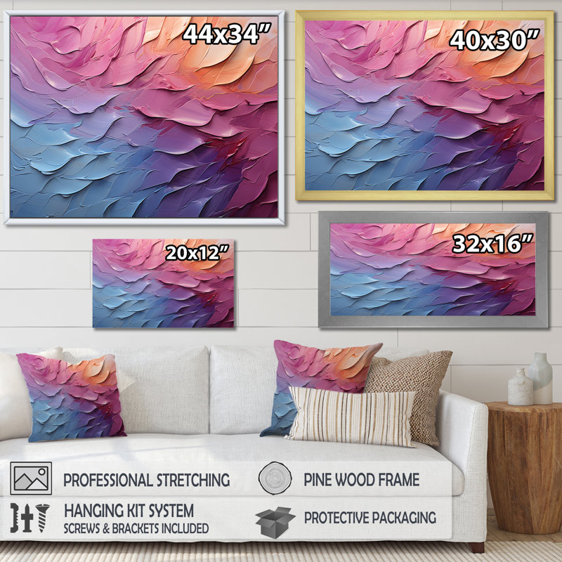 " Rainbow Hue Harmony I ", 16" H x 32" W x 1" D, Gold Single Picture Framed