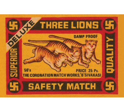 « three lions safety match », affiche rétro