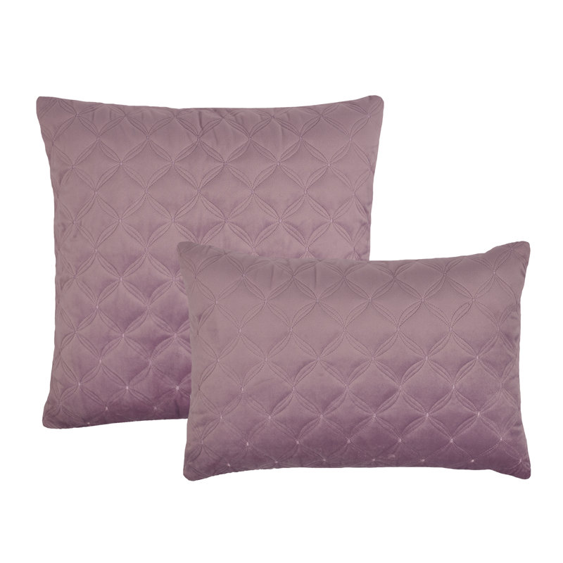 Ensemble de coussins velours brodé 2 pièces, Lavande