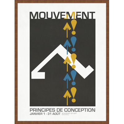 Mouvement, publicité rétro encadrée sur verre