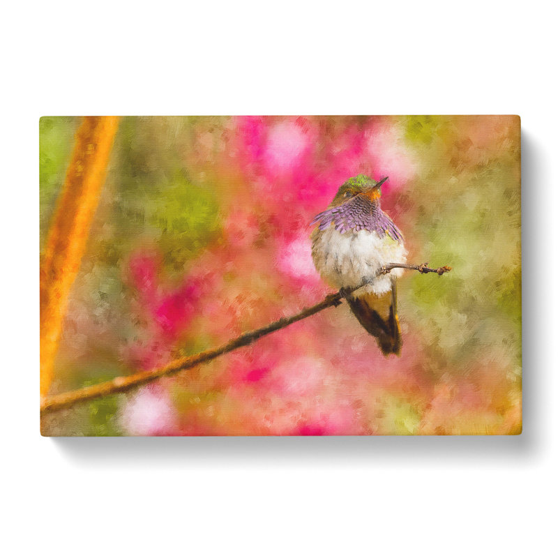 Hummingbird Painting - Wrapped Canvas, 60cm H x 91cm W x 3cm D