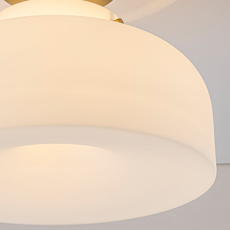 Plafonnier semi-encastré 1 lumière en verre doré