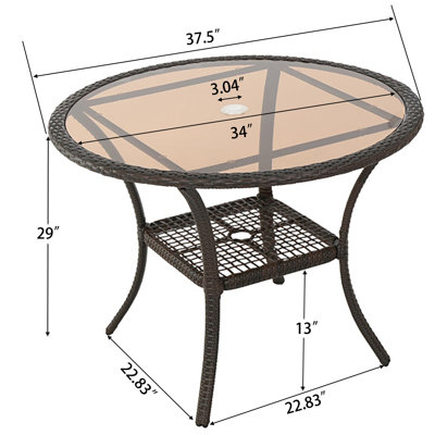 Table d'extérieur en résine, ancienne version 56225.00TBLBRN