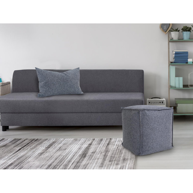 Pouf rond de 20 po de largeur, Indigo