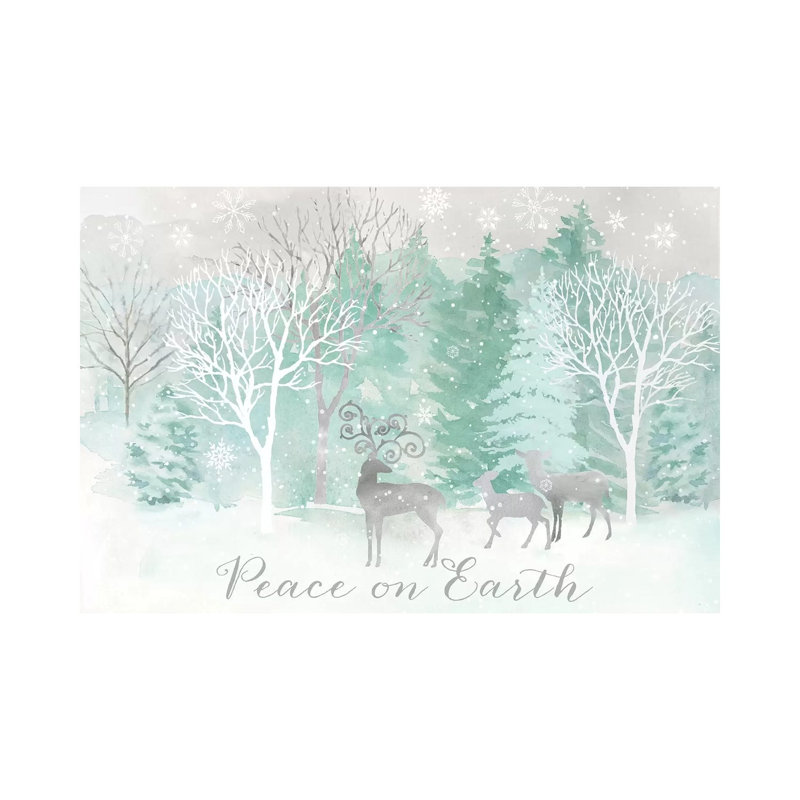 Paix sur terre, paysage argenté par Cynthia Coulter - impression sur toile tendue, H 8 po x l 12 po x P 0,75 po