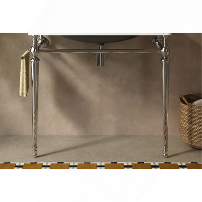 Console de salle de bain autoportante 36 po avec pieds en fer, sans lavabo et robinet