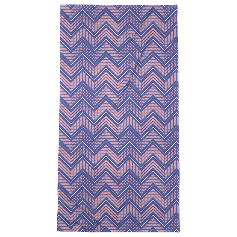 Serviette de plage Stephenie, Bleu / blanc / rose