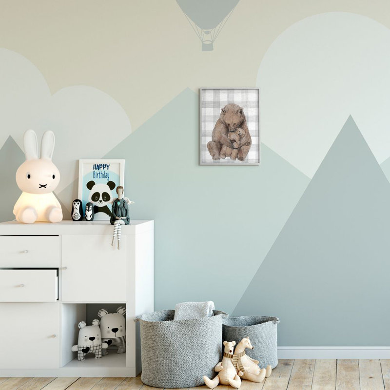 «Bear and Cub Nursery» par Daphne Polselli - impression d'art graphique, H 14 po x l 11 po x P 1,5 po