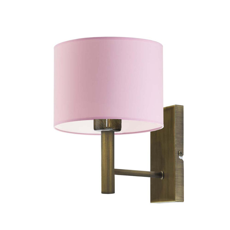 Awez Armed Sconce, Light Pink, Antique Gold