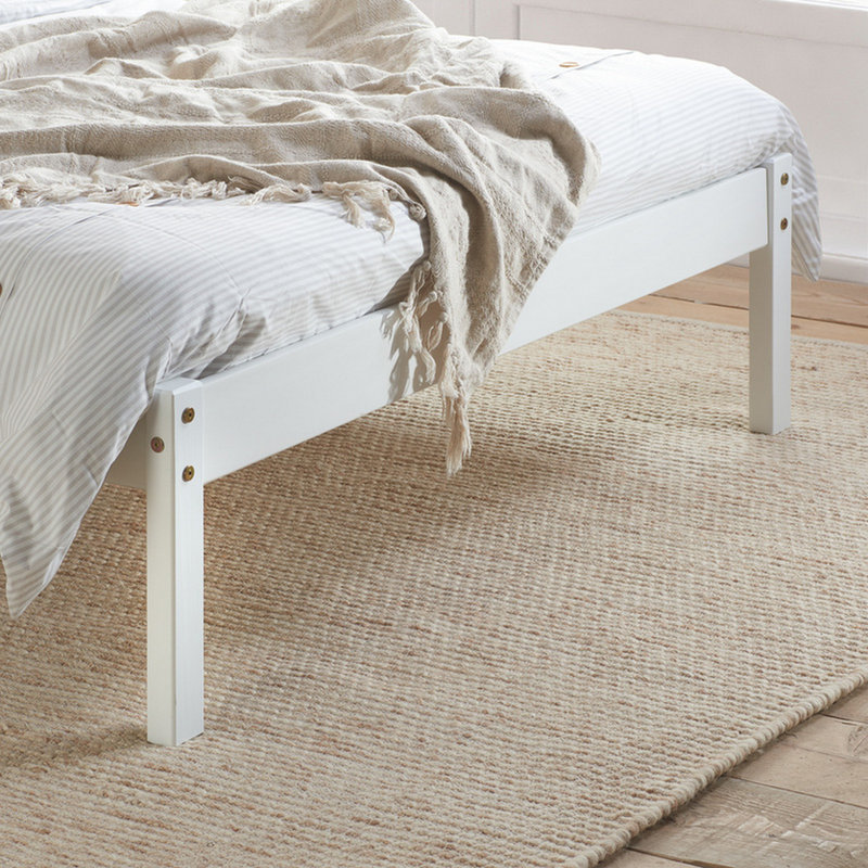 Alam Bed Frame, Small Double (4'), White