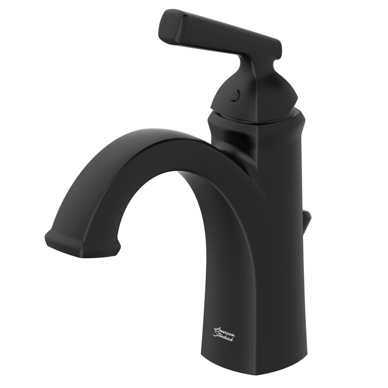 Edgemere Single-Hole Bathroom Faucet with Drain Assembly, Matte Black