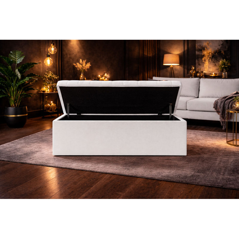 Royal Velvet Storage Ottoman Box with Hinged Lid | Lined Upholstered End of Bed Storage Bench | Soft  Close Storage Seat | Made in UK