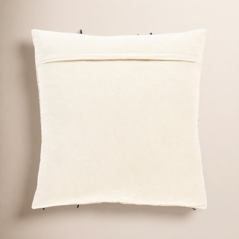 Santina Tassels Cotton Reversible Throw Pillow, 18" x 18", Polyester/Polyfill
