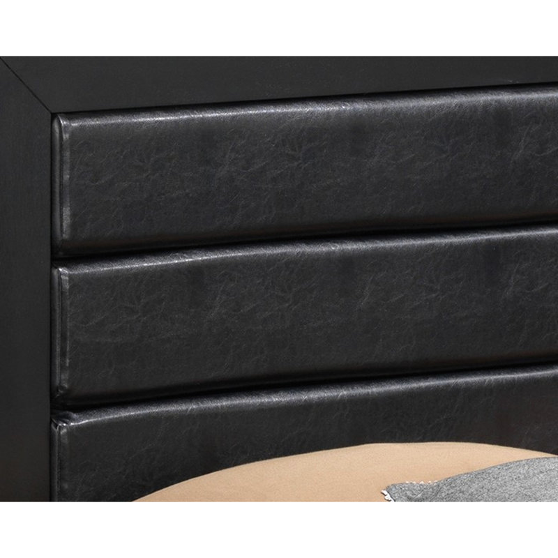 Élégant lit double transitionnel avec rangement noir - Organisez votre chambre à coucher avec amplement d'espace pour la longévité