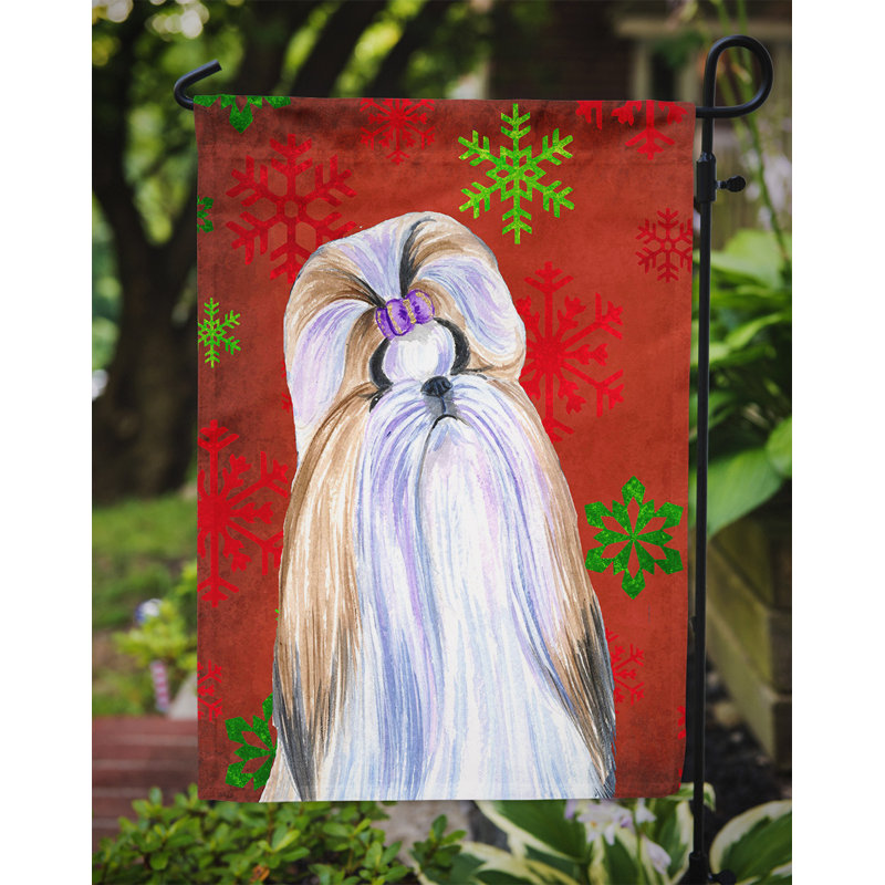 Drapeau rouge et vert Vart, Shih Tzu (beige et blanc)