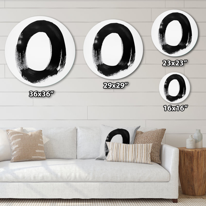 Art mural rond en métal brossé, L 29 po x H 29 po
