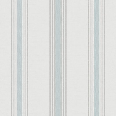 Spring Blossom Stripes Fabric Effect Design 33' x 21" Wallpaper Roll