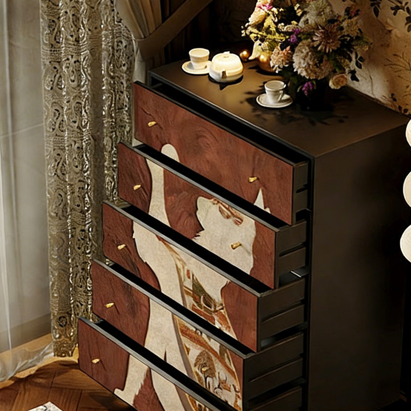 Armoire de rangement 5 tiroirs Modern Art, Noir
