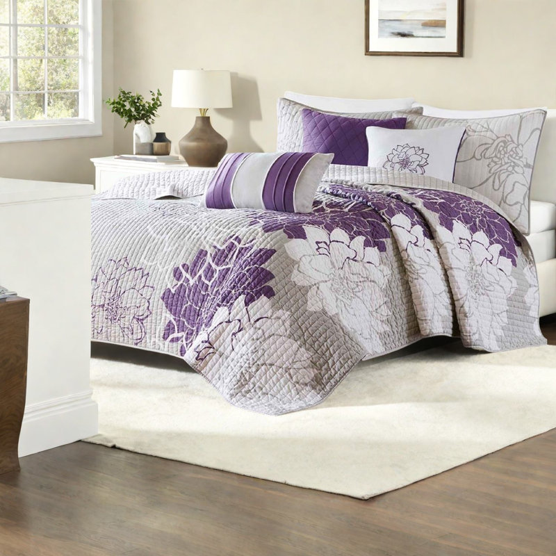 Reversible Cotton King Bedding Sets, Floral Modern Home Comfort