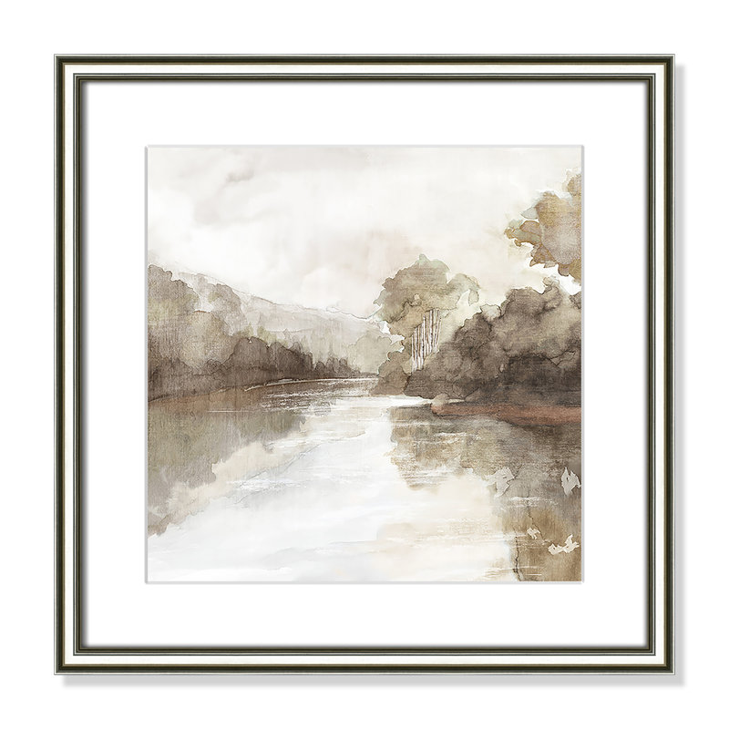 «Fall Nature Print» par Eva Watts, L 18,25 po x H 18,25 po, Imprimé mat, Argent classique