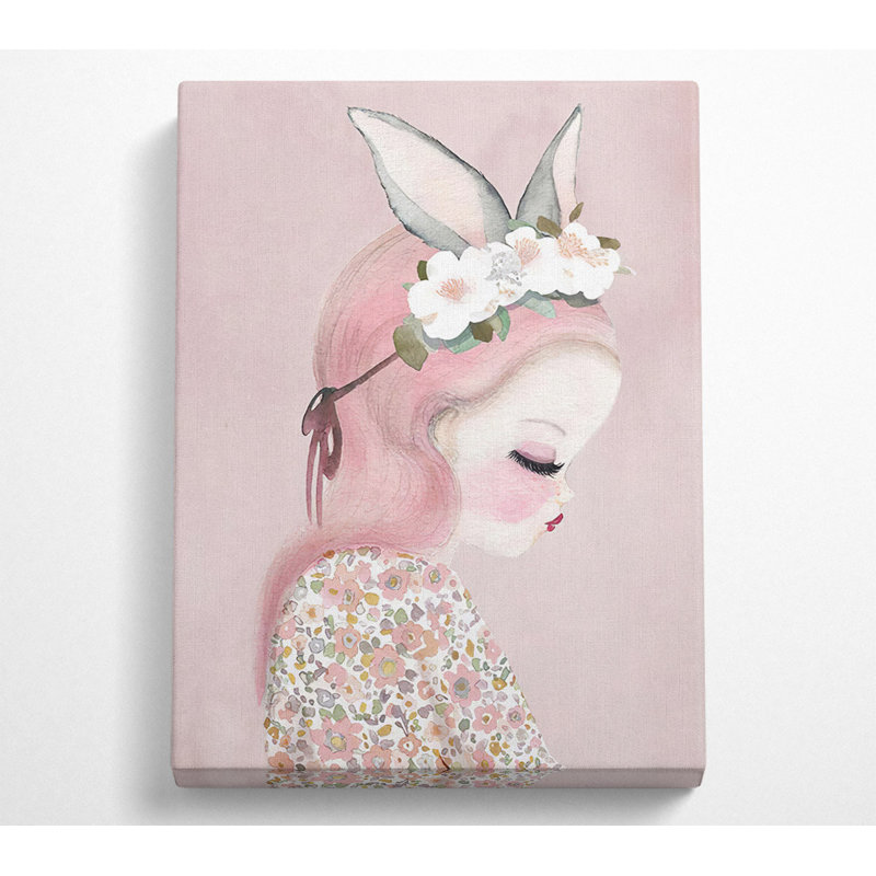 Bunny Ear Lady - No Frame Print on Canvas, 106.6cm H x 66cm W