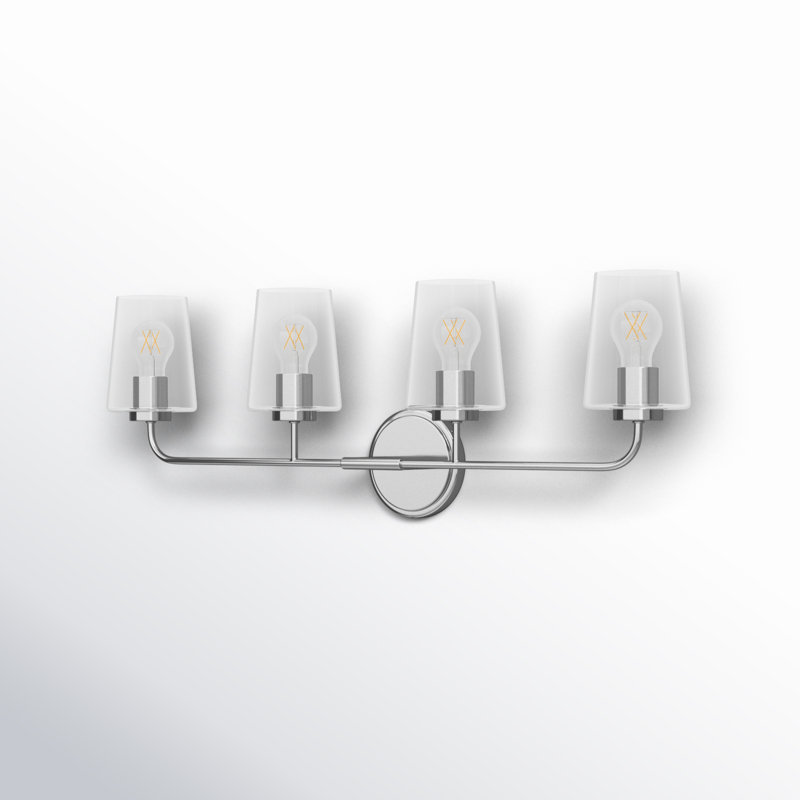 Verbena 4 Light Transparent Dimmable Vanity Light, Chrome