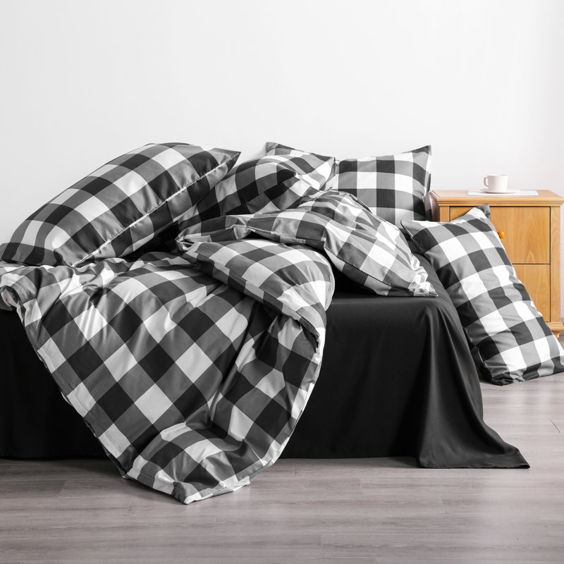 Ensemble de housse de couette en microfibre 3 pièces, ensemble de housse d'édredon ultra doux avec fermeture à glissière et attaches de coin, insert d'édredon non inclus