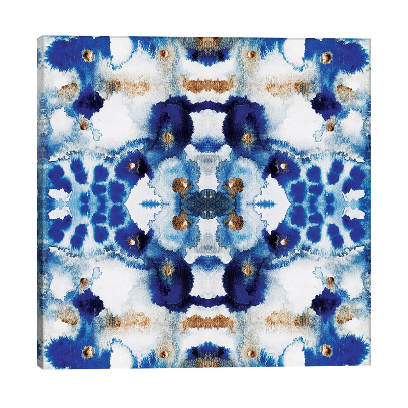 Symmetric Blue - Print on Canvas, 30.48 cm H x 30.48 cm W, Wrapped Canvas