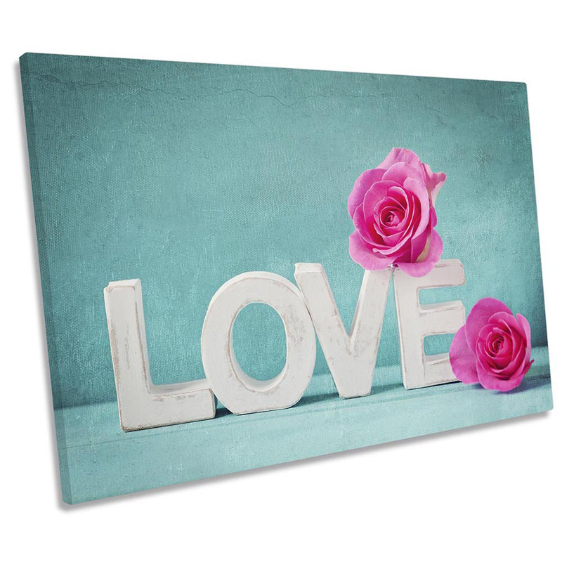 Shabby Elegance Love Flower - Wrapped Canvas Print, 50.8cm H x 76.2cm W