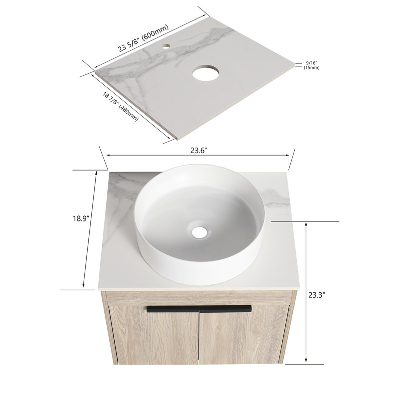 Istler 23.6'' Single Bathroom Vanity with Ceramic Top