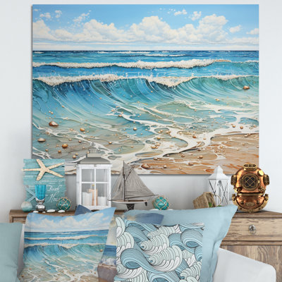 Plage, bord de mer, reflets pointillisme II - impression