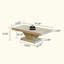 Table basse moderne 47 "à pieds croisés, chêne délavé, placage en bois massif, conception en forme de X avec rangement | Idée cadeau-989480082