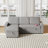 85.8"" L-Shaped Pull Out Sleeper Sofa | Convertible Sofa Bed with Plush Cushions | Storage Chaise + Racks for Ample Organizing | Built-in USB & Type-C Ports | Ideal for Living Room, Guest Room & Small Spaces-254741521