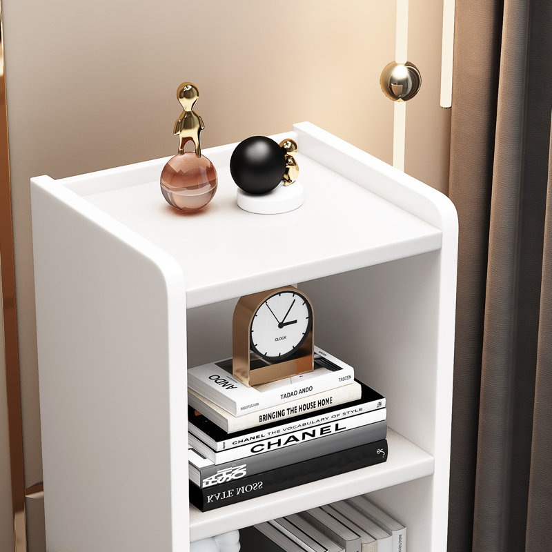 33cm W Solid + Manufactured Wood Bedside Table, White