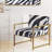 Zebra Striped - Upholstered Cabin & Lodge Accent Arm Chair-108432862-112840429