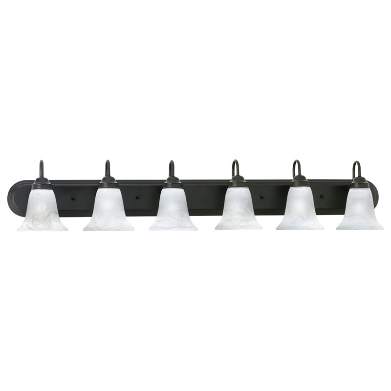 Éclairage pour salle de bain 6 lumières Homestead, H 9 po x l 48 po x P 7,5 po, Bronze peint