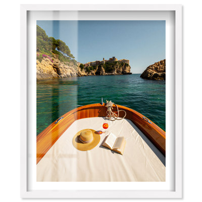 Italian Coast III Shadowbox Print Coastal Fashion Art by Notoriart, White Frame, 31"H x 25"W