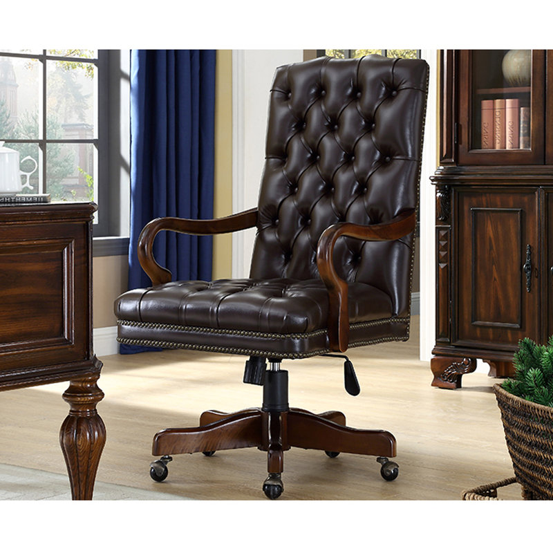 Ensemble de bureau et de chaises en bois massif de style américain