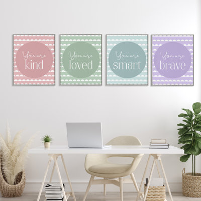 Empowering Confidence Statements 4pc Framed Giclee Set, design by Christine Simpson Art