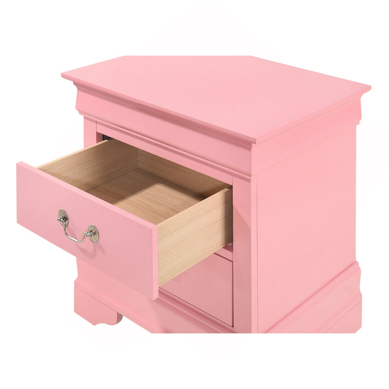 Charmante table de chevet traditionnelle rose, Rose