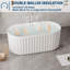 Baignoire de trempage autoportante - Baignoire élégante en acrylique tout blanc de 59 po avec bonde chromée pour la détente au spa