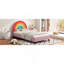 Lit plateforme tapissier simple Rainbow Design pour lit princesse pour garçons et filles, adolescents, coloré et rose