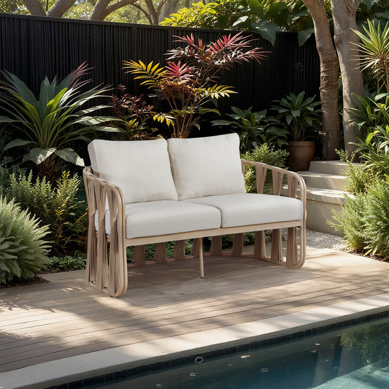 Causeuse d'extérieur en oléfine Hemera, Beige