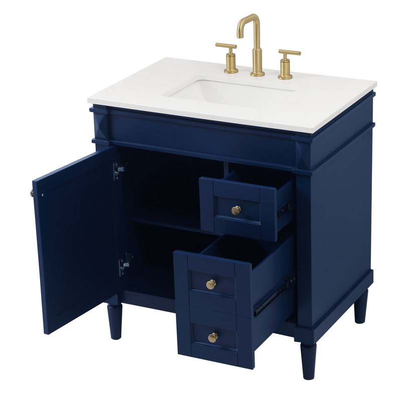 Ensemble de meuble-lavabo simple 32 po Readington, Bleu