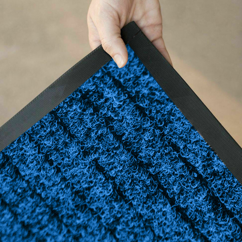 Aspire Homeware Non-Slip Indoor & Outdoor PVC Rubber Doormat, Blue, Runner (80cm W x 300cm L)