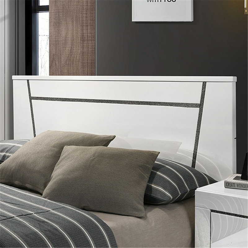 Solid Wood Platform Bed, California King, White