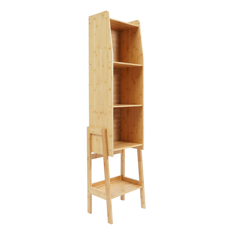 57.5''H Five-Tier Side Table Cabinet, Brown